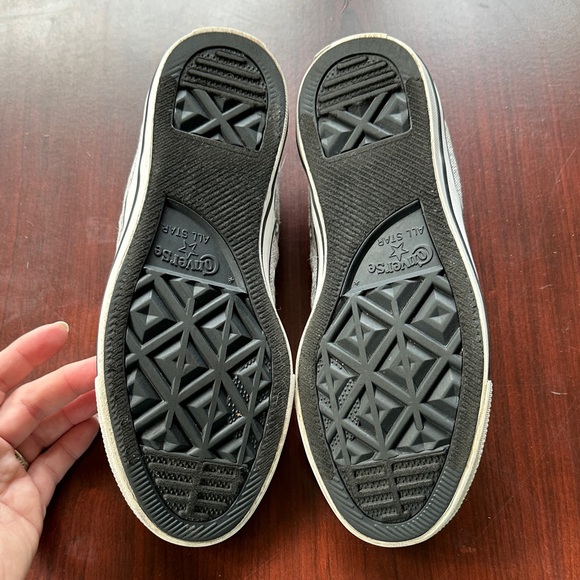 Converse All Star Wms Sz 6 Light Gray Canvas Sneakers - Picture 5 of 7